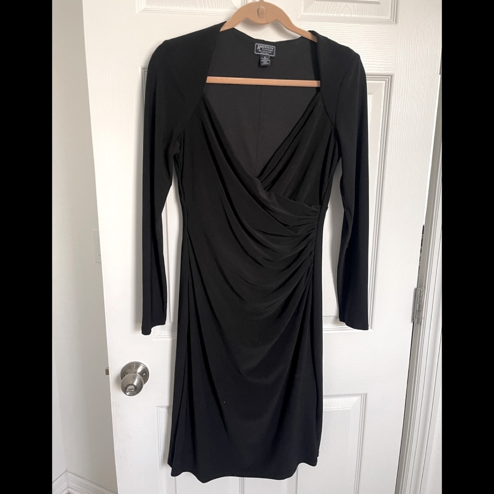 Black V neck dress